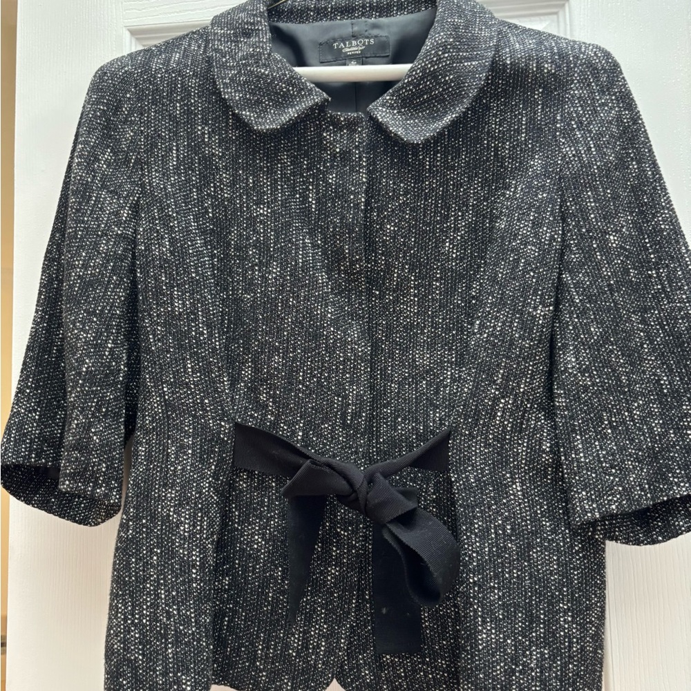 Talbots Black Blazer with Peter Pan Collar